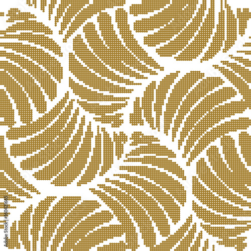 Halftone colorful seamless retro pattern golden fan seashell shape spiral