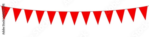 Guirlande, fanions rouges 