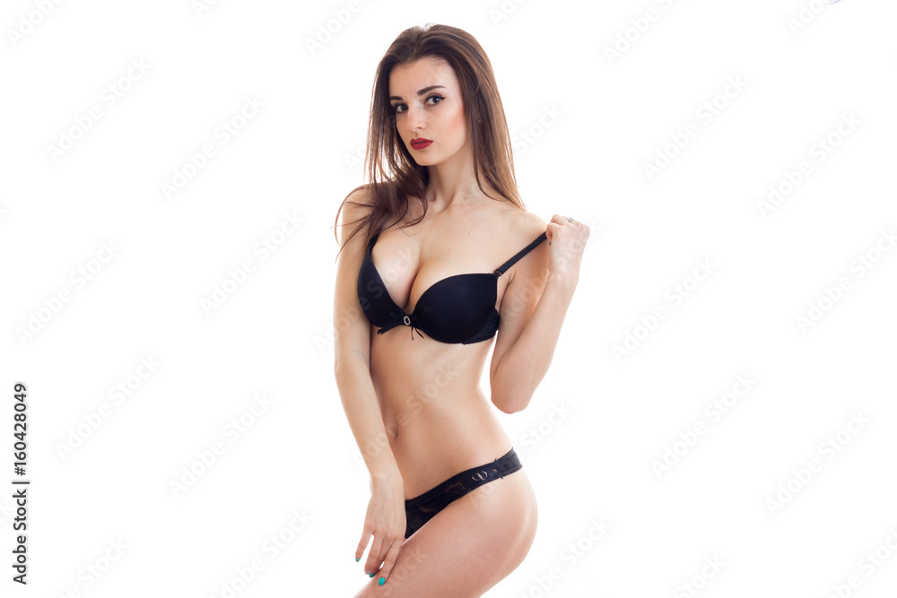 Sexy brunette in lingerie sensually posing in Studio Sexy brunette in lingerie sensually posing in Studio