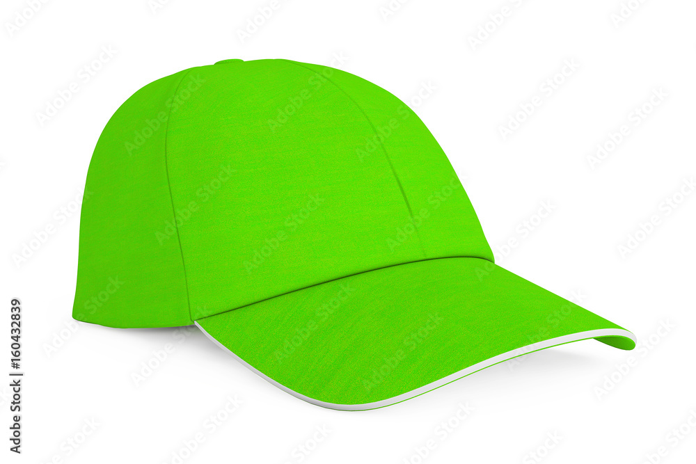 Green Fashion Baseball Cap. 3d Rendering Green Fashion Baseball Cap. 3d Rendering