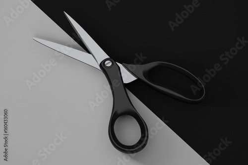 Large Tailoring Scissors. 3d Rendering