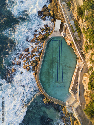 Aerial view of Bronte rock pool photo