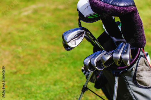 golf equipment on green photo