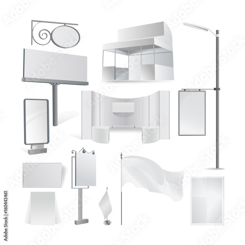 Advertisement billboards and outdoor advertisement. Construction for design, templates, banner.