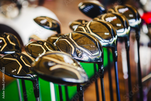 A shiny metal golf clubs for sale