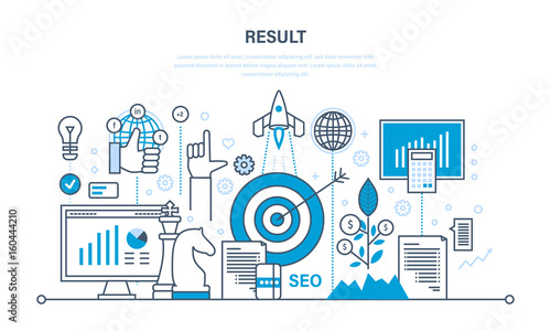 Business success, financial results, banking, earnings growth, results of activities.