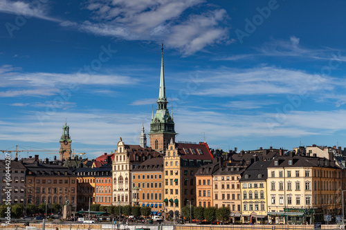 STOCKHOLM, SWEDEN - SEPTEMBER, 16, 2016: Cityscape image during daytime with sun light. Old town panoramic view.