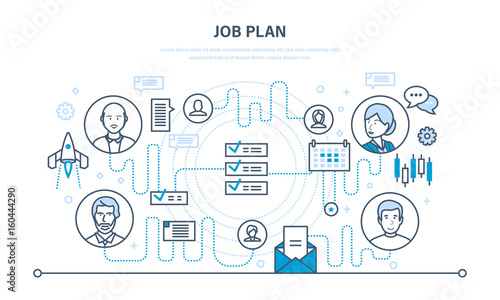 Job plan, time management, organization, planning, communication, event planner.