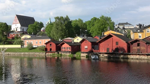 The view of the finnish city of Porvoo. June evening photo