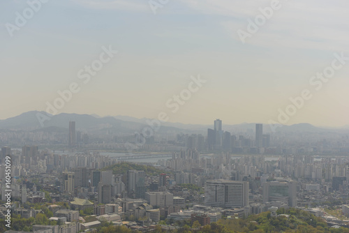 city skyline , seoul korea