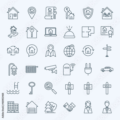 Line Real Estate Icons