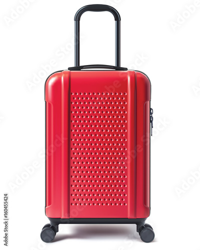Travel suitcase isolated. Vector 3D illustration