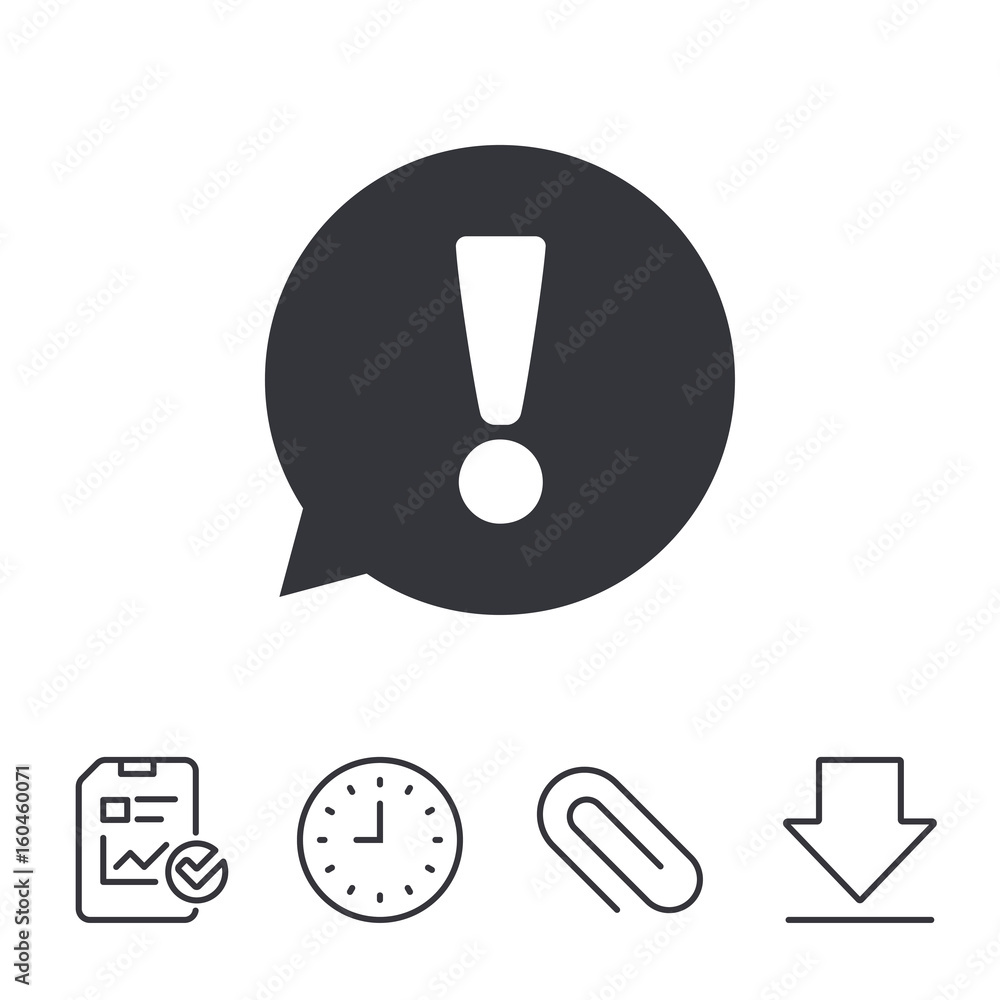 Exclamation mark sign icon. Attention symbol. Exclamation mark sign icon. Attention symbol.