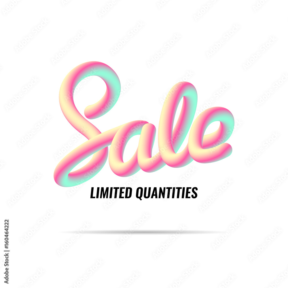 Naklejka premium Billboard. Banner sale. Handwriting. Blend letters.