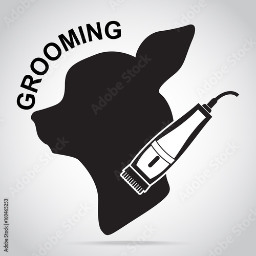 Dog grooming salon icon. Pet beauty salon sign illustration