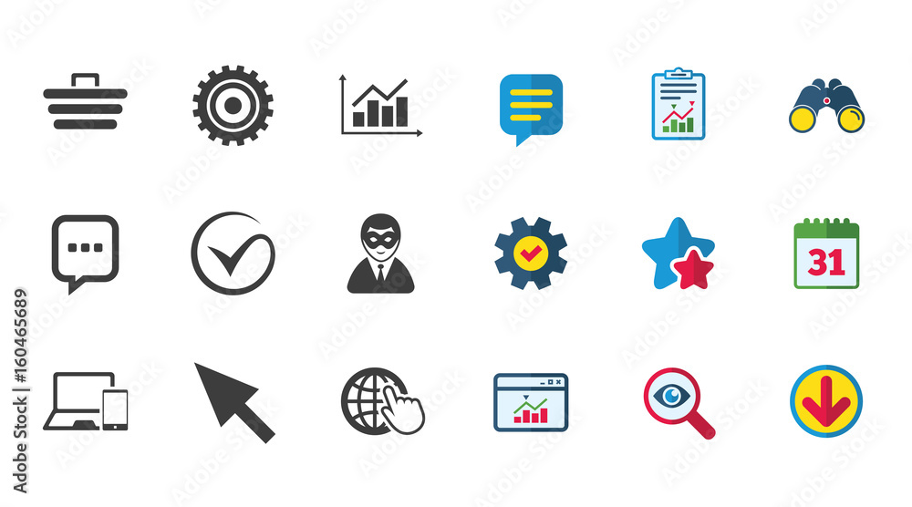 Internet, seo icons. Tick, shopping signs. Internet, seo icons. Tick, shopping signs.
