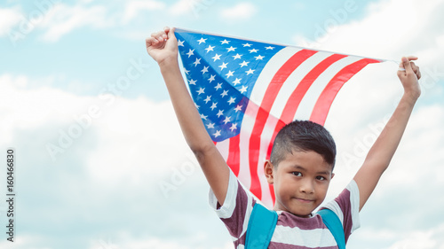 Child American flag