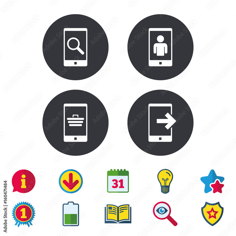 Phone icons. Video call, online shopping. Phone icons. Video call, online shopping.