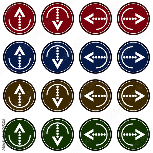 Collection of 16 isolated vector icons - arrows (up, down, left, right)
