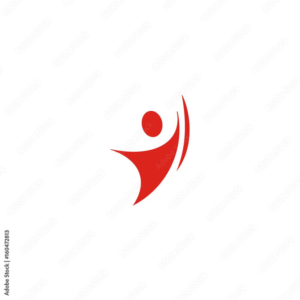 Isolated abstract red color human body in motion silhouette logo on white background vector illustration. Isolated abstract red color human body in motion silhouette logo on white background vector illustration.