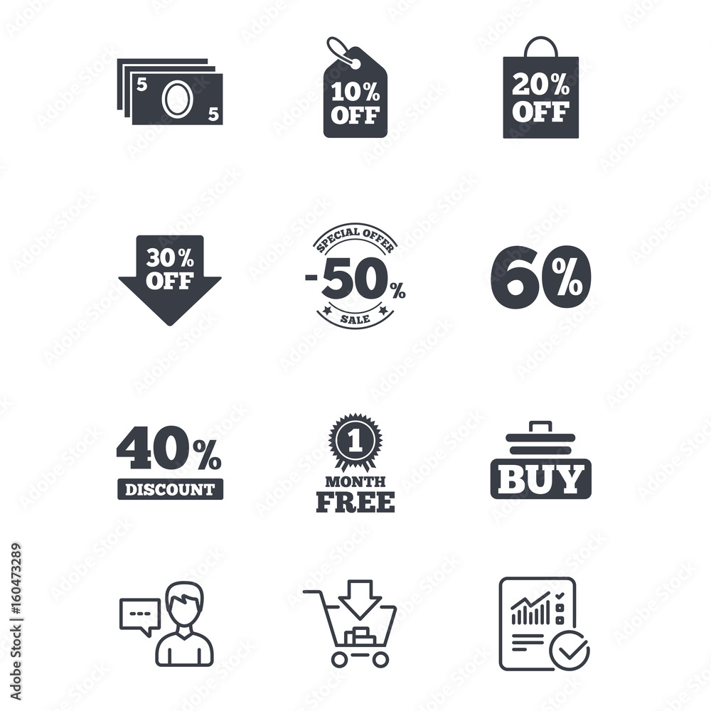Sale discounts icon. Shopping, deal signs. Sale discounts icon. Shopping, deal signs.