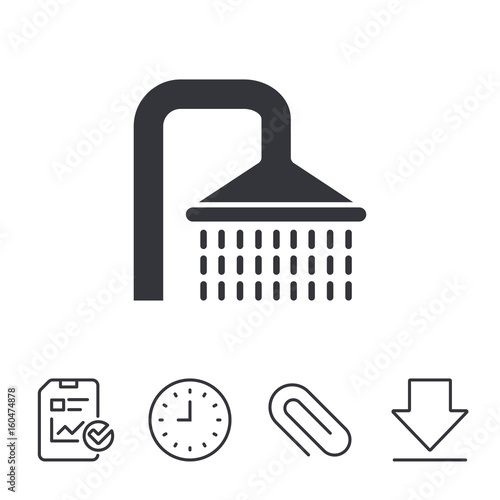 Shower sign icon. Douche with water drops symbol.