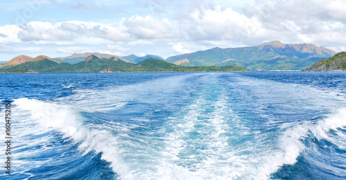  a view from boat and the pacific ocean