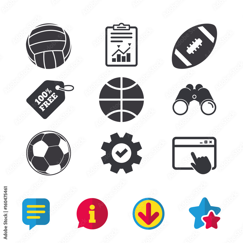 Obraz premium Sport balls. Volleyball, Basketball, Soccer.