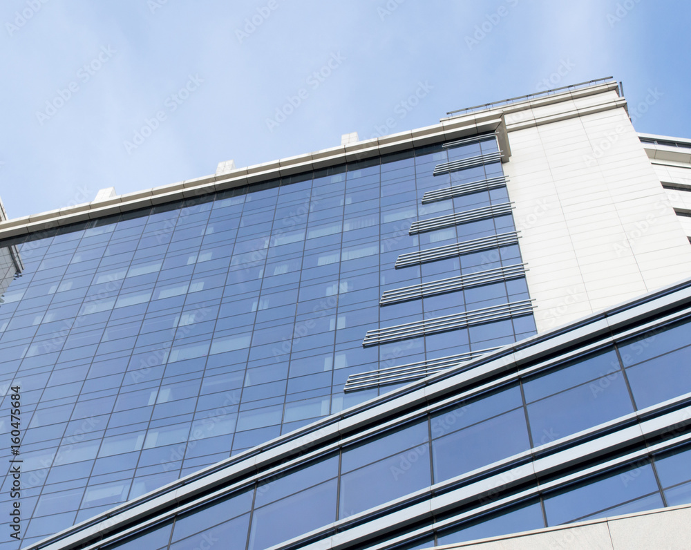 Facade glazing, modern architecture of urban office building Facade glazing, modern architecture of urban office building