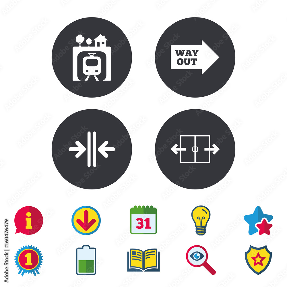 Underground icon. Automatic door symbol. Underground icon. Automatic door symbol.