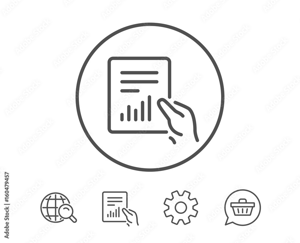 Report document line icon. Analysis Chart. Report document line icon. Analysis Chart.