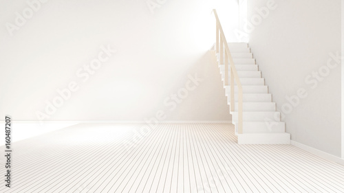 stair in empty room for artwork - 3d rendering