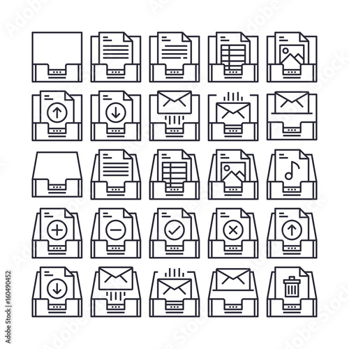 Set of Mailbox and Message Outline Icon design . All Icon designed on 64x64 Pixel perfect Icon. Good to use for website project , app , mobile and more. Editable Stroke. 