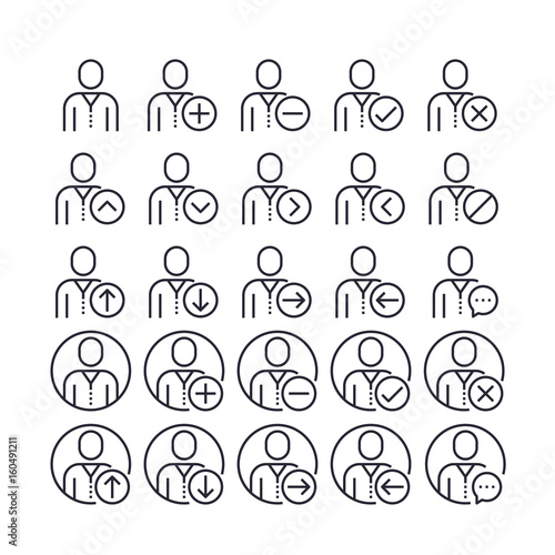 Set of User and Avatar Outline Icon design . All Icon designed on 64x64 Pixel perfect Icon. Good to use for website project , app , mobile and more. Editable Stroke. 
