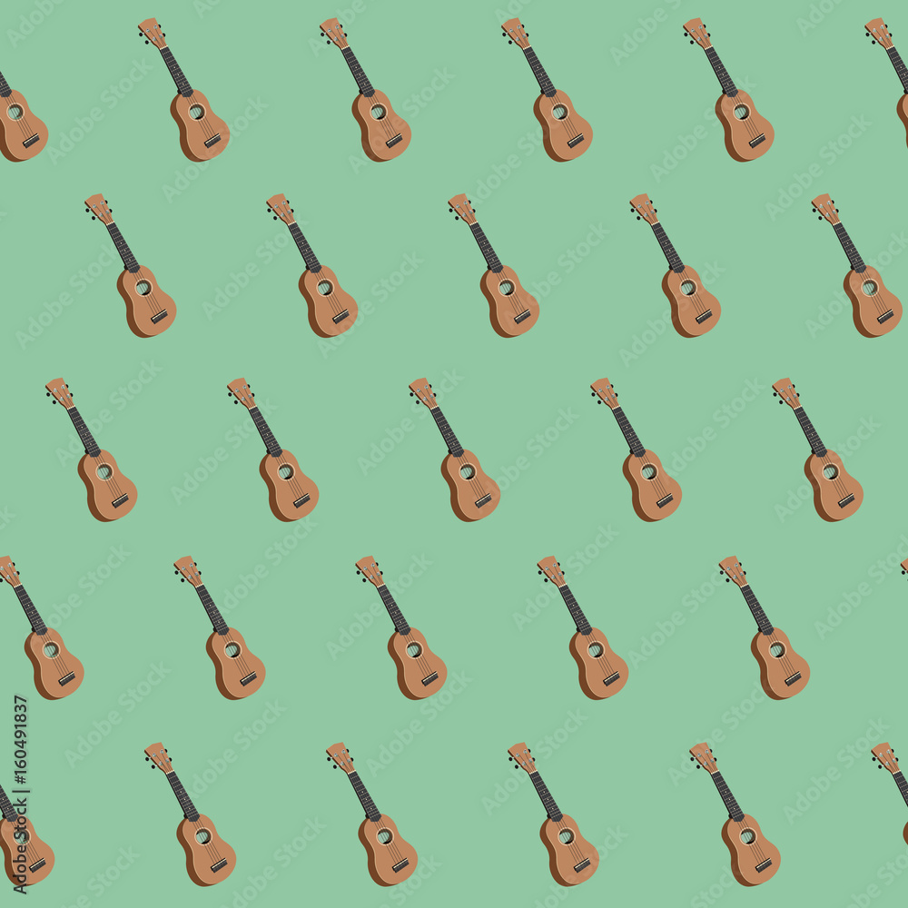 Ukulele pattern background Stock Vector | Adobe Stock