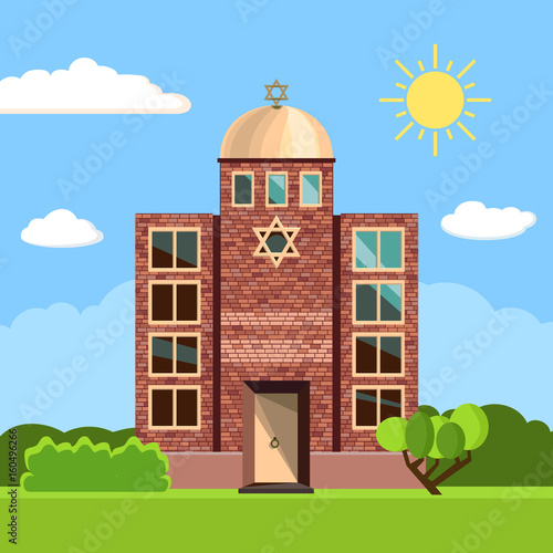 Fototapeta Jewish synagogue icon. Vector illustration
