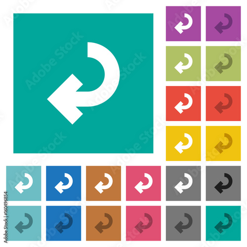 Return arrow square flat multi colored icons