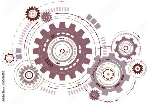 Linked Cogwheels Vector
