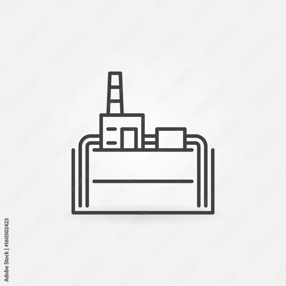 Geothermal power plant line icon Geothermal power plant line icon