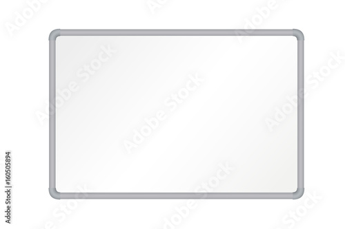 Vector realistic empty whiteboard illustration isolated on white background
