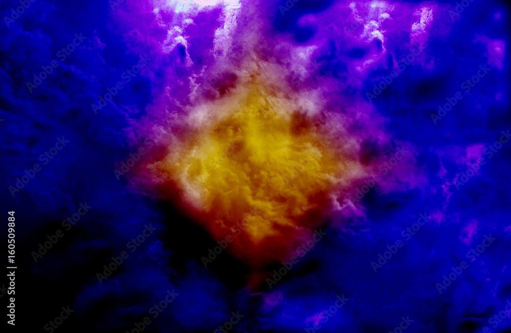 Blue and yellow double color burst abstract background. Graphic element for print and design.