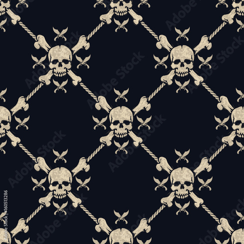 seamless pattern pirate skulls © sanyal