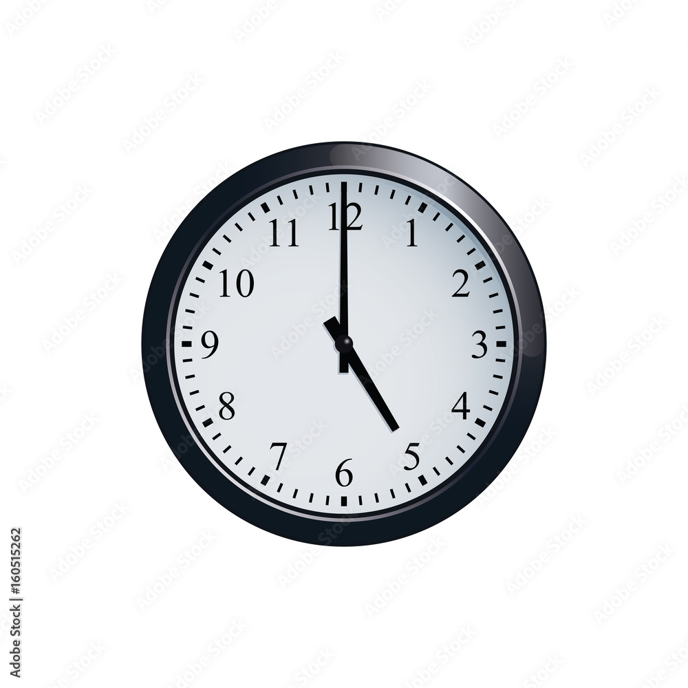 Wall clock set at 5 o'clock Wall clock set at 5 o'clock