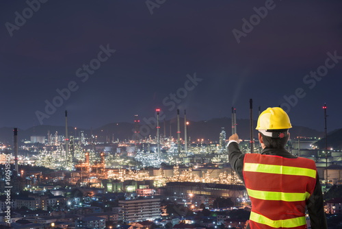 Petrochemical engineering man with white safety helmet standing © sorapop