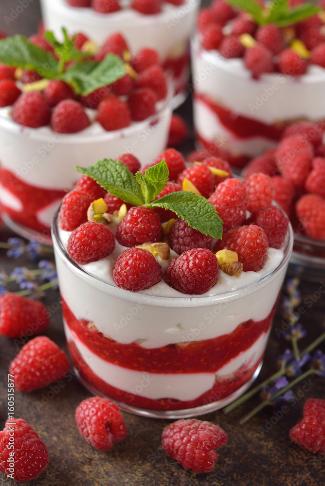 Raspberry cheesecake in a glass Raspberry cheesecake in a glass