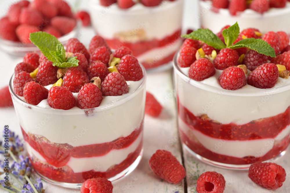 Raspberry cheesecake in a glass Raspberry cheesecake in a glass