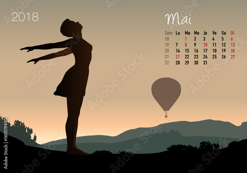 CALENDRIER - 2018 - Yoga - Zen - Mai