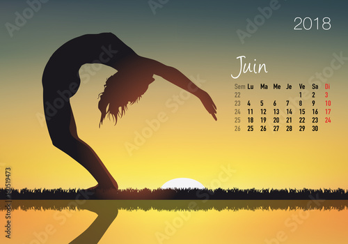 CALENDRIER - 2018 - Yoga - Zen - Juin