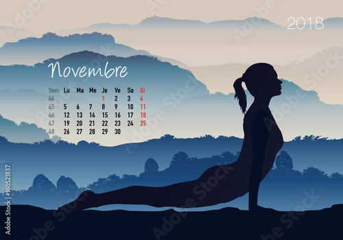 CALENDRIER - 2018 - Yoga - Zen - Novembre