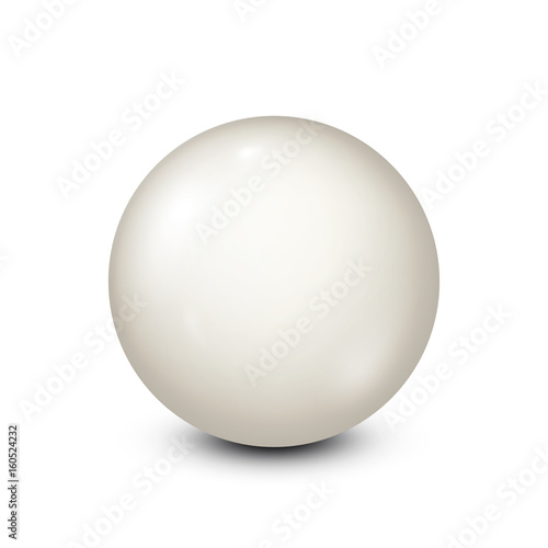 Billiard, white pool ball.Snooker. White background. Vector illustration.